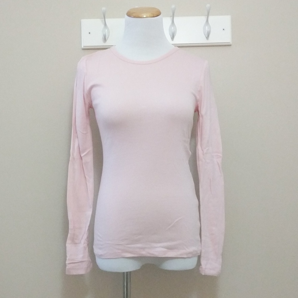 GAP modern tee long sleeve blush crew neck